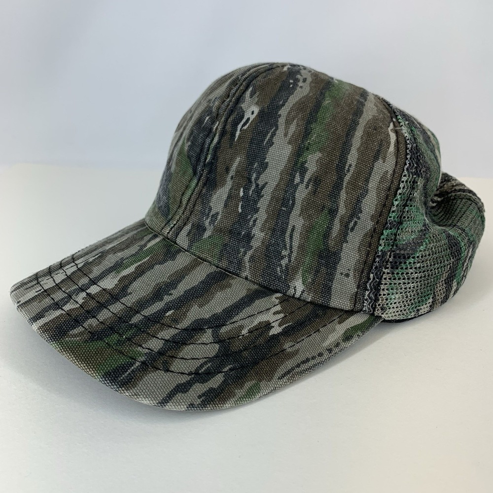 Vintage Camo Hat Mesh OSFA Snapback Paramount Baseball Cap Made USA Customized